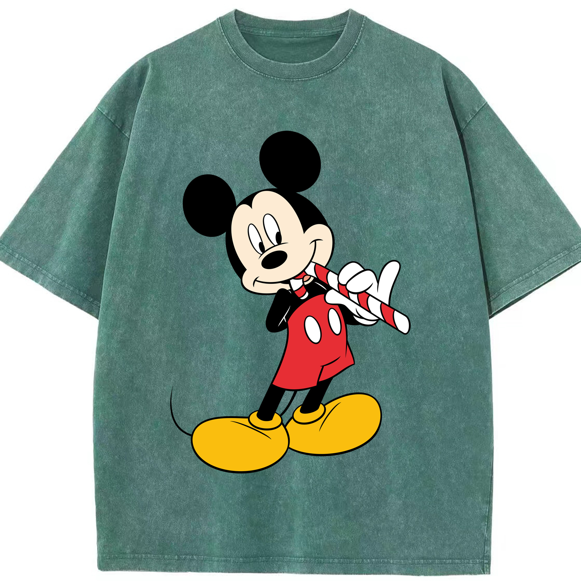 （画像用） ミッキーマウス Mickey Mouse 綿100% ヴィンテージ風 半袖Tシャツ（フロントプリント）
